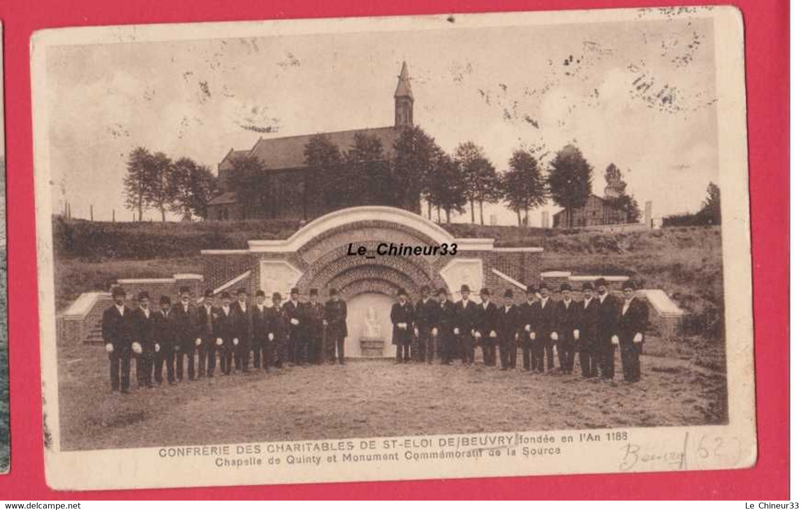 62 - BEUVRY---Confrerie Des Charitables De ST Eloi---Fondé  En 1188 Chapelle De Quinty Et Monument----animé - Beuvry