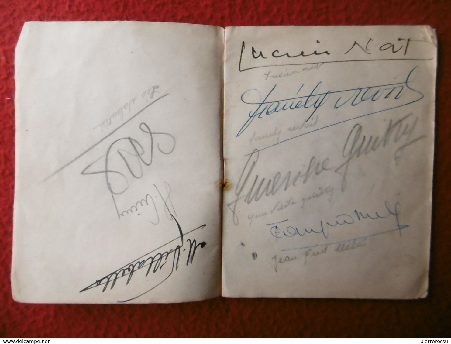 AUTOGRAPHE ORSON WELLES MICHELE MORGAN RAYMOND SOUPLEX PIERRE BALMAIN ORANE DEMAZIS REGGIANI LUIS MARIANO LISTE - Other & Unclassified