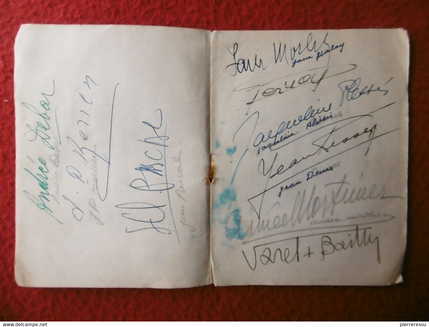 AUTOGRAPHE ORSON WELLES MICHELE MORGAN RAYMOND SOUPLEX PIERRE BALMAIN ORANE DEMAZIS REGGIANI LUIS MARIANO LISTE