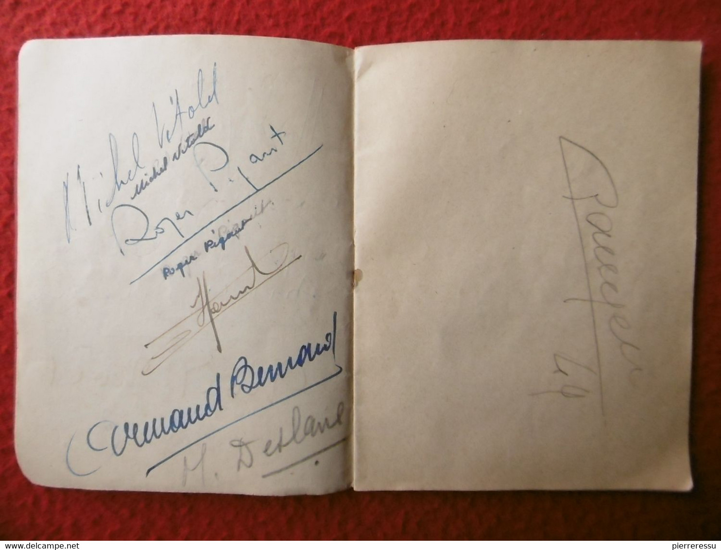 AUTOGRAPHE ORSON WELLES MICHELE MORGAN RAYMOND SOUPLEX PIERRE BALMAIN ORANE DEMAZIS REGGIANI LUIS MARIANO LISTE