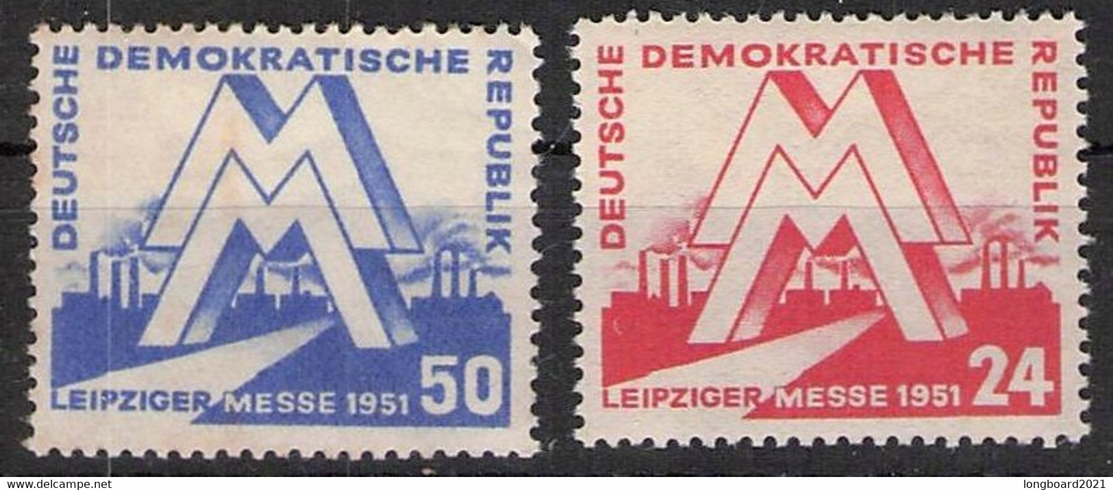 DDR - SATZ 1951 LEIPZIGER FRÜHJAHRSMESSE Mi #282-283 - Unused Stamps