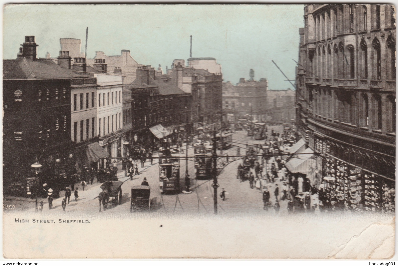 High Street, Sheffield C.1904. Trams. Reference To May Edouin, Actress - Sheffield