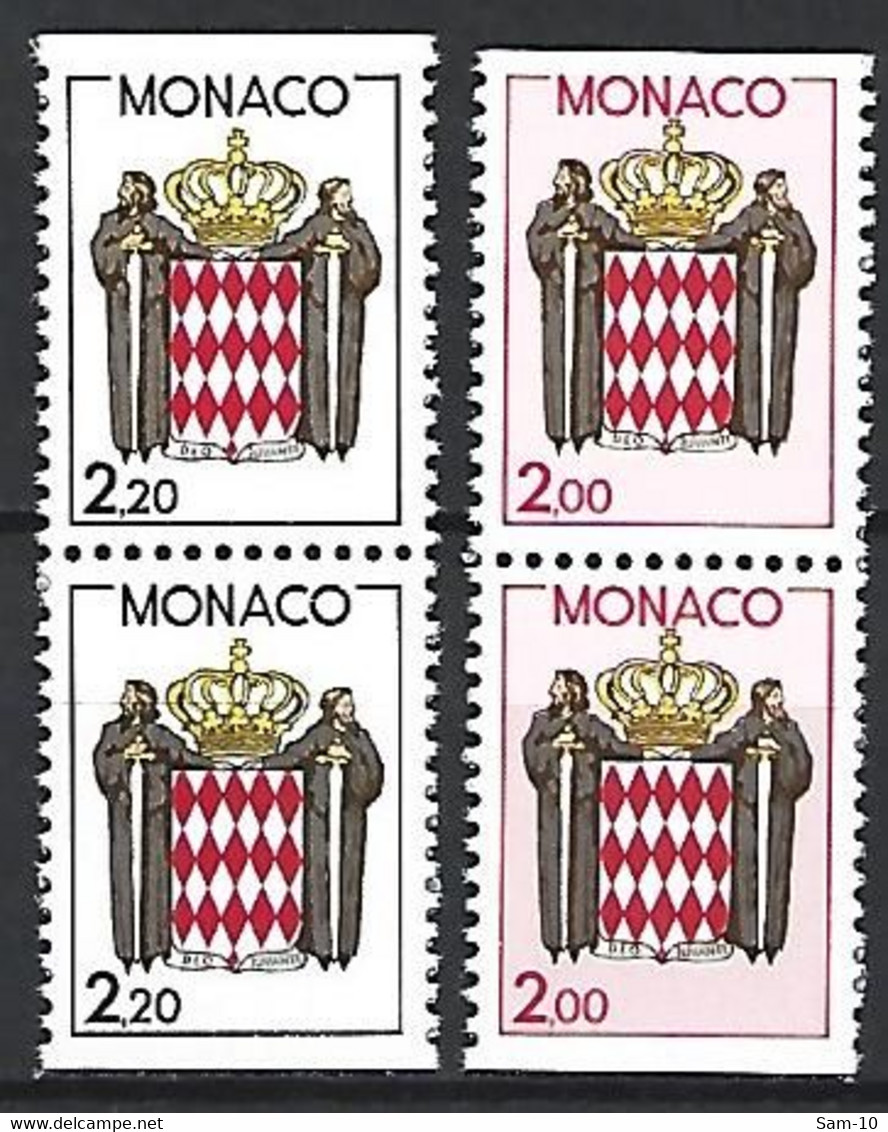 Timbre Monaco En Paire Verticale  Neuf ** N 1613a/1623a - Unused Stamps