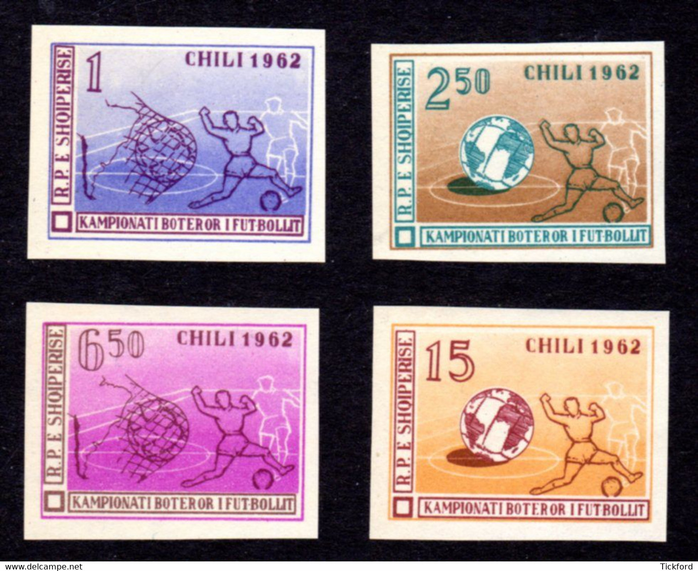 ALBANIE 1962 - Yvert N° 581/584 - NEUFS ** / MNH - MiNr. 678/681 - Coupe Du Monde De Football Au Chili - 1962 – Cile