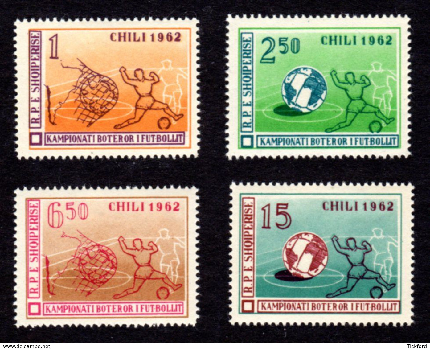 ALBANIE 1962 - Yvert N° 581/584 - NEUFS ** / MNH - MiNr. 673/676 - Coupe Du Monde De Football Au Chili - 1962 – Cile
