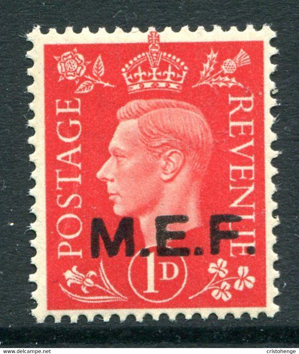 British Occ. Italian Colonies - M.E.F. - 1942 KGVI - Rounded Stops - 1d Scarlet LHM (SG M6a) - British Occ. MEF