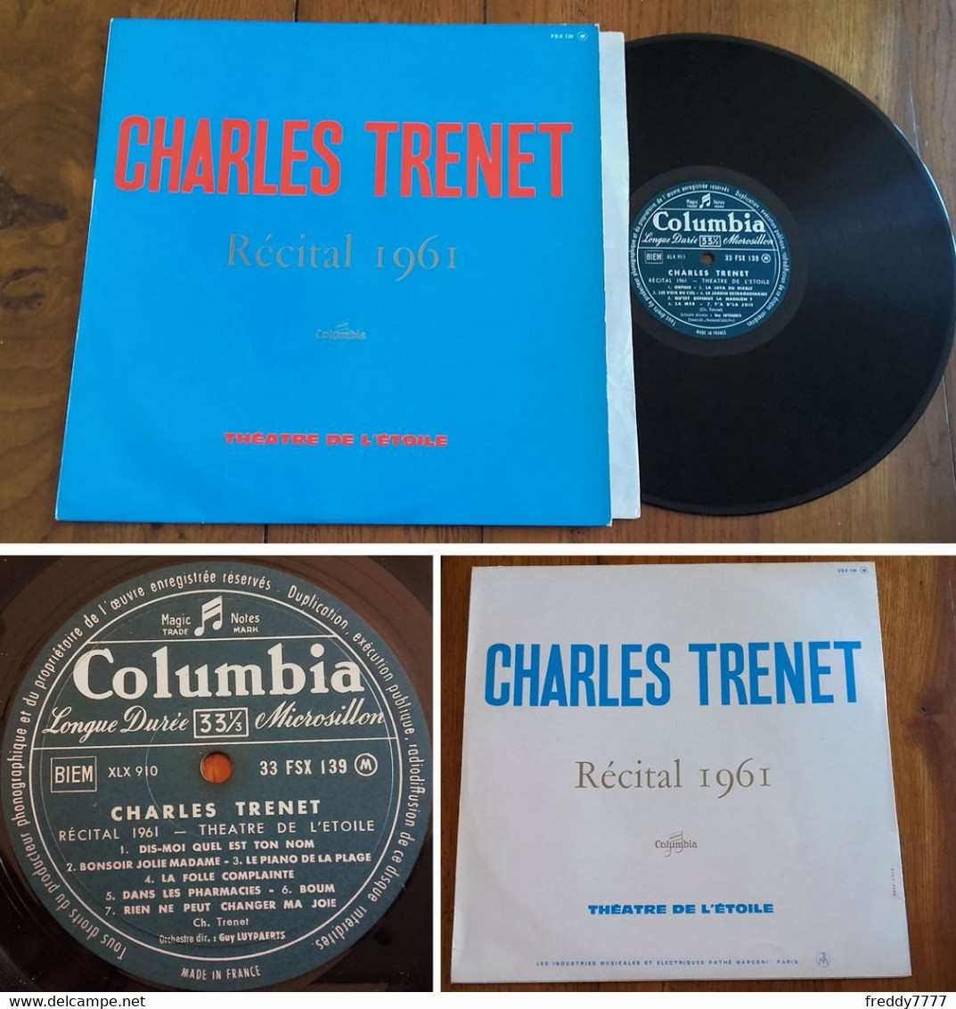 RARE French LP 33t RPM BIEM (12") CHARLES TRENET (Au Theatre De L'étoile, 1961) - Collectors