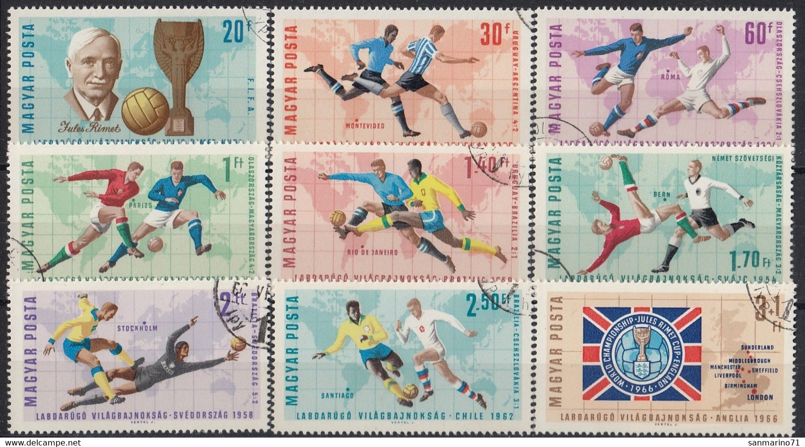 HUNGARY 2242-2250,used,football - 1966 – England