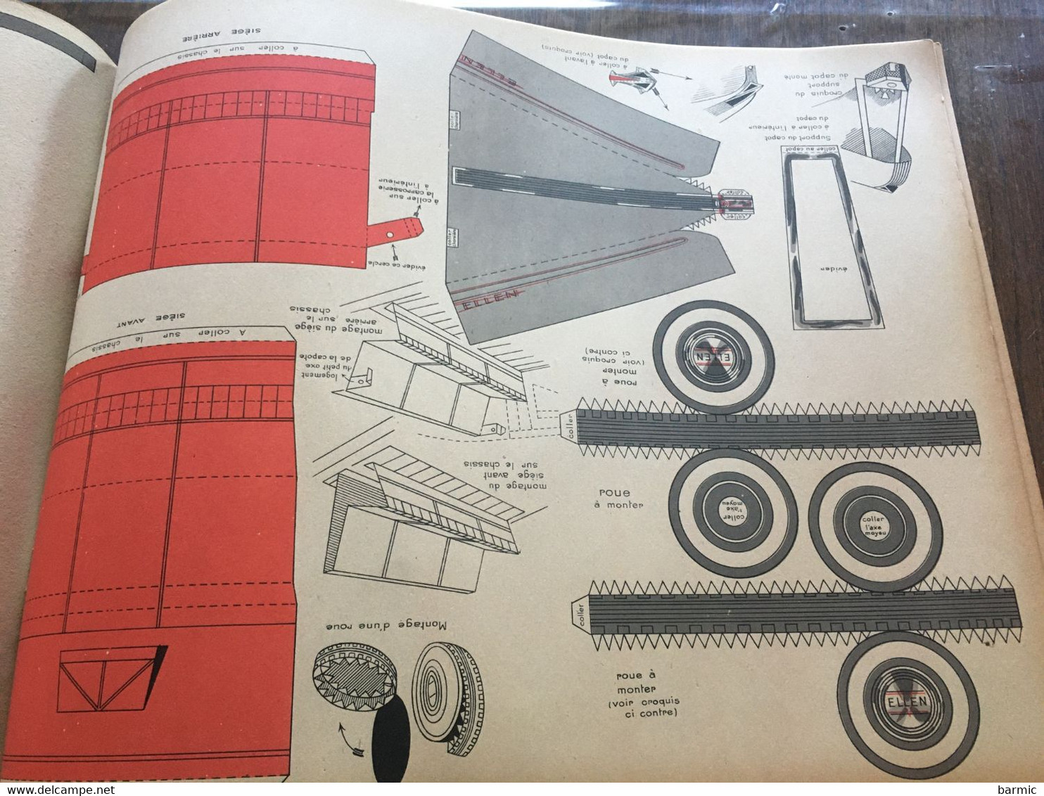 VOITURE A CONSTRUIRE JOUETS FOLLEN SERIE A MODELE N°2 COACH DECAPOTABLE REF 1833