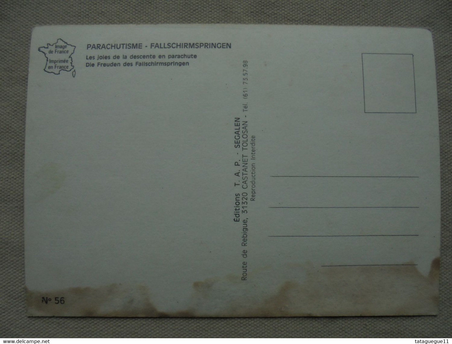 Carte Postale - Parachutisme N° 56 Editions T.A.P. - Segalen - Paracadutismo