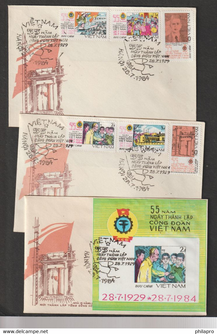 VIETNAM  1984 - 3 FDC  HO CHI MINH  COMPLETE SET  Ref MM - Vietnam