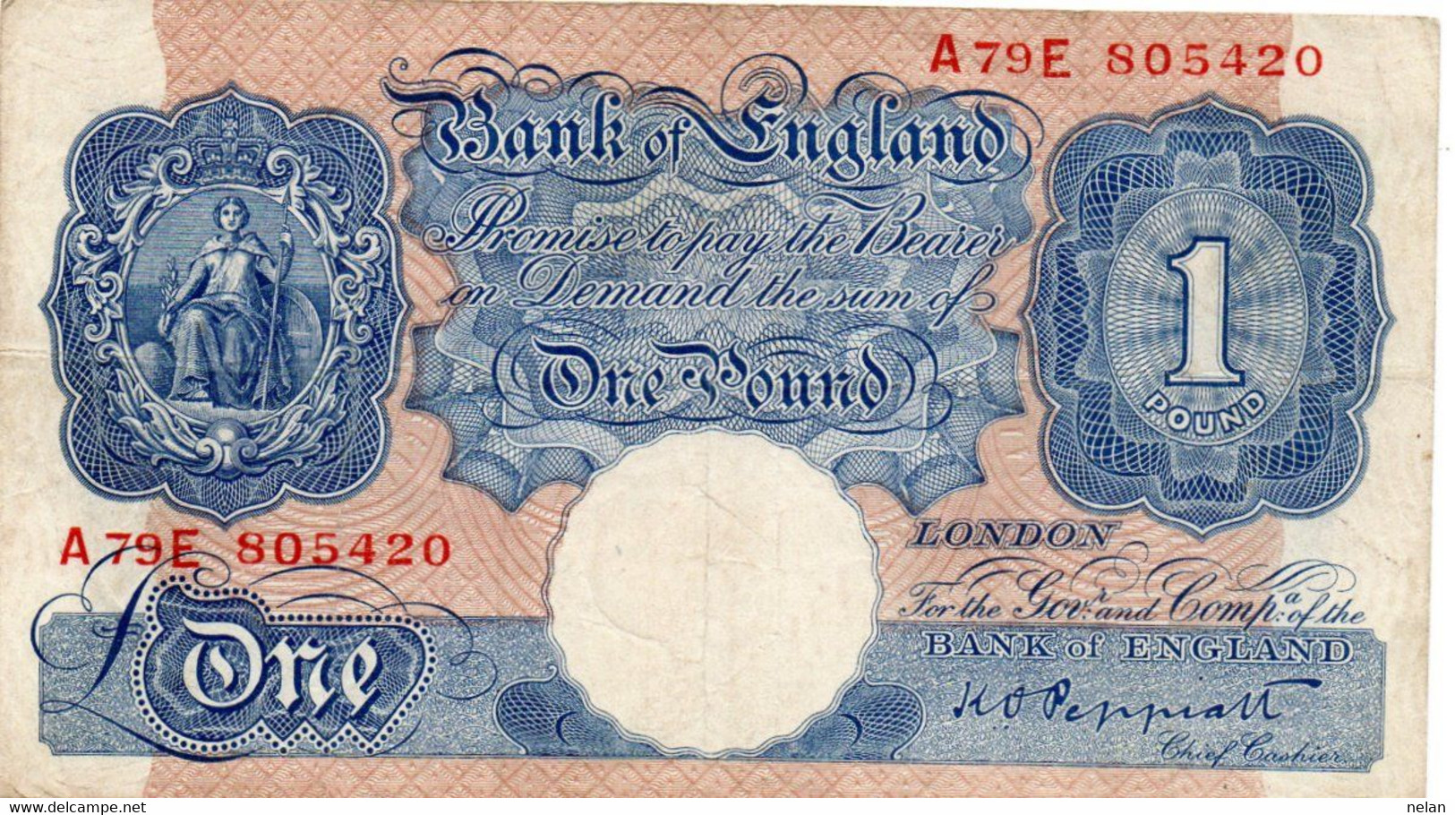 Bank Of England 1 Pound 1940 P-367a  K. O. Peppiatt - 1 Pound