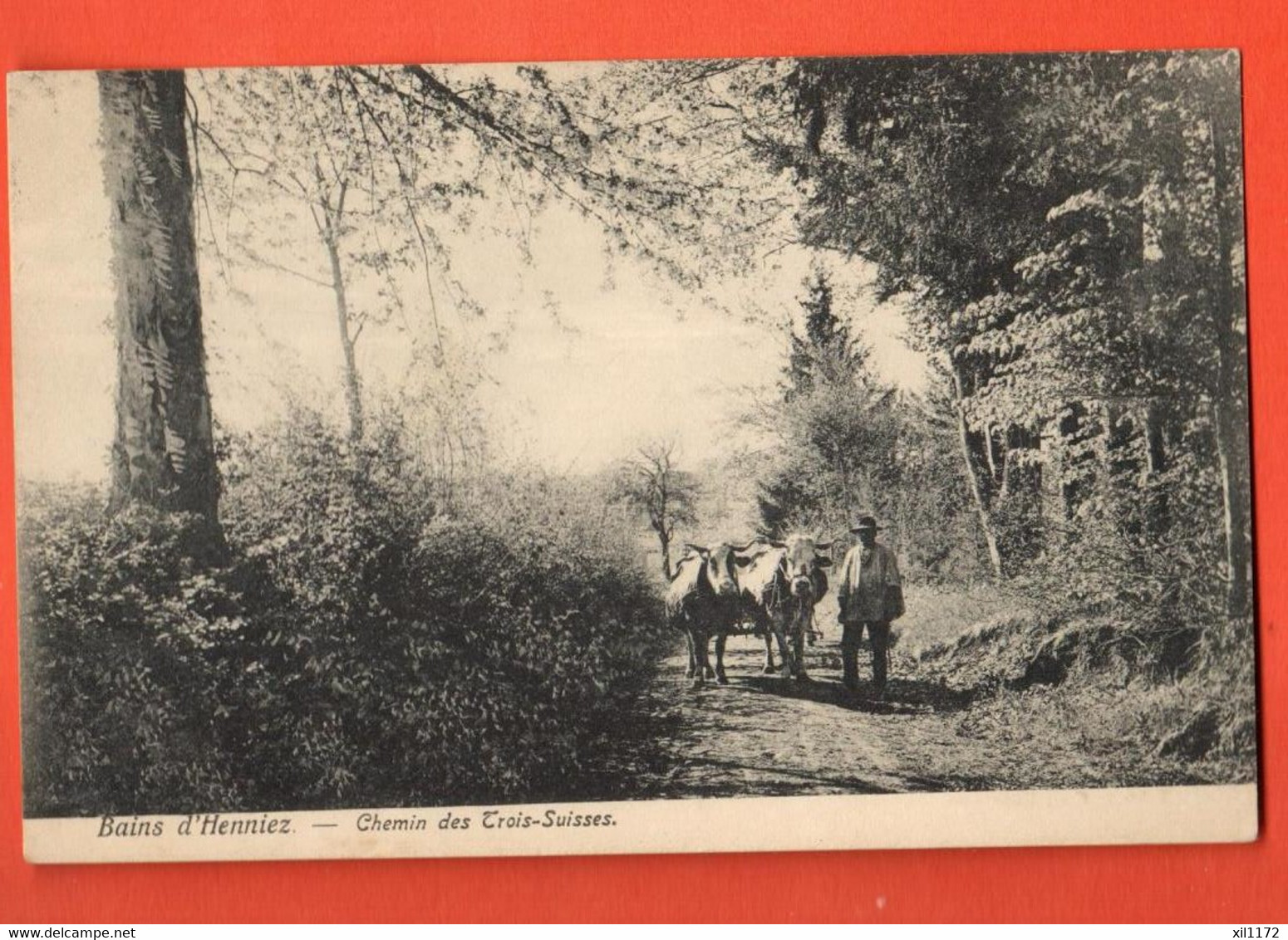 ZPO-18  Bains D'Henniez Chemin Des Trois-Suisses. Paysan Et Son Attelage De Boeufs. Circ. 1909 Trüb - Henniez