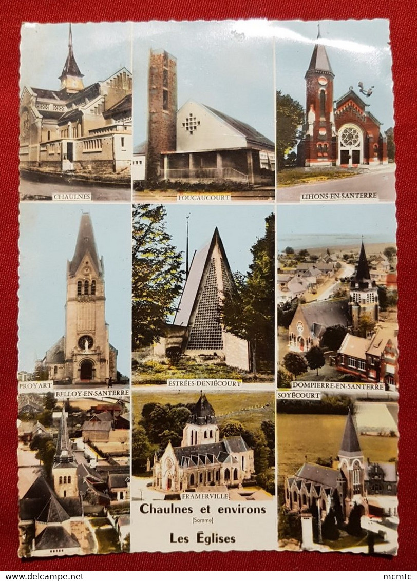 CPSM Grand Format   - Chaulnes Et Ses Environs  (Somme) -  Les églises - Chaulnes