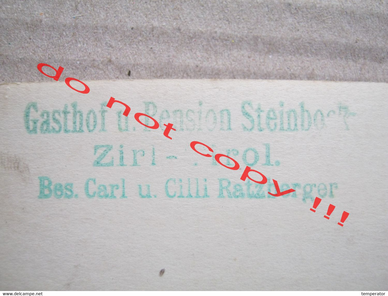 Austria / Tirol - Zirl - Gasthof U. Pension Steinbock - Bes. Carl U. Cilli Ratzberger ( ALPINER KUNSTVERLAG WILHELM ...) - Zirl