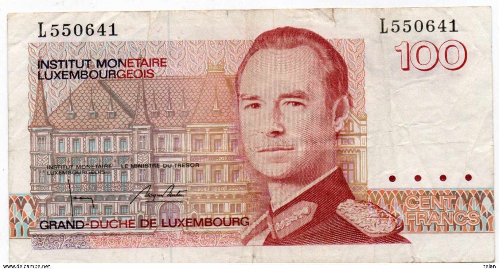 Luxembourg Monetary Institute 100 Francs 1986 P-58b   VF - Luxemburg