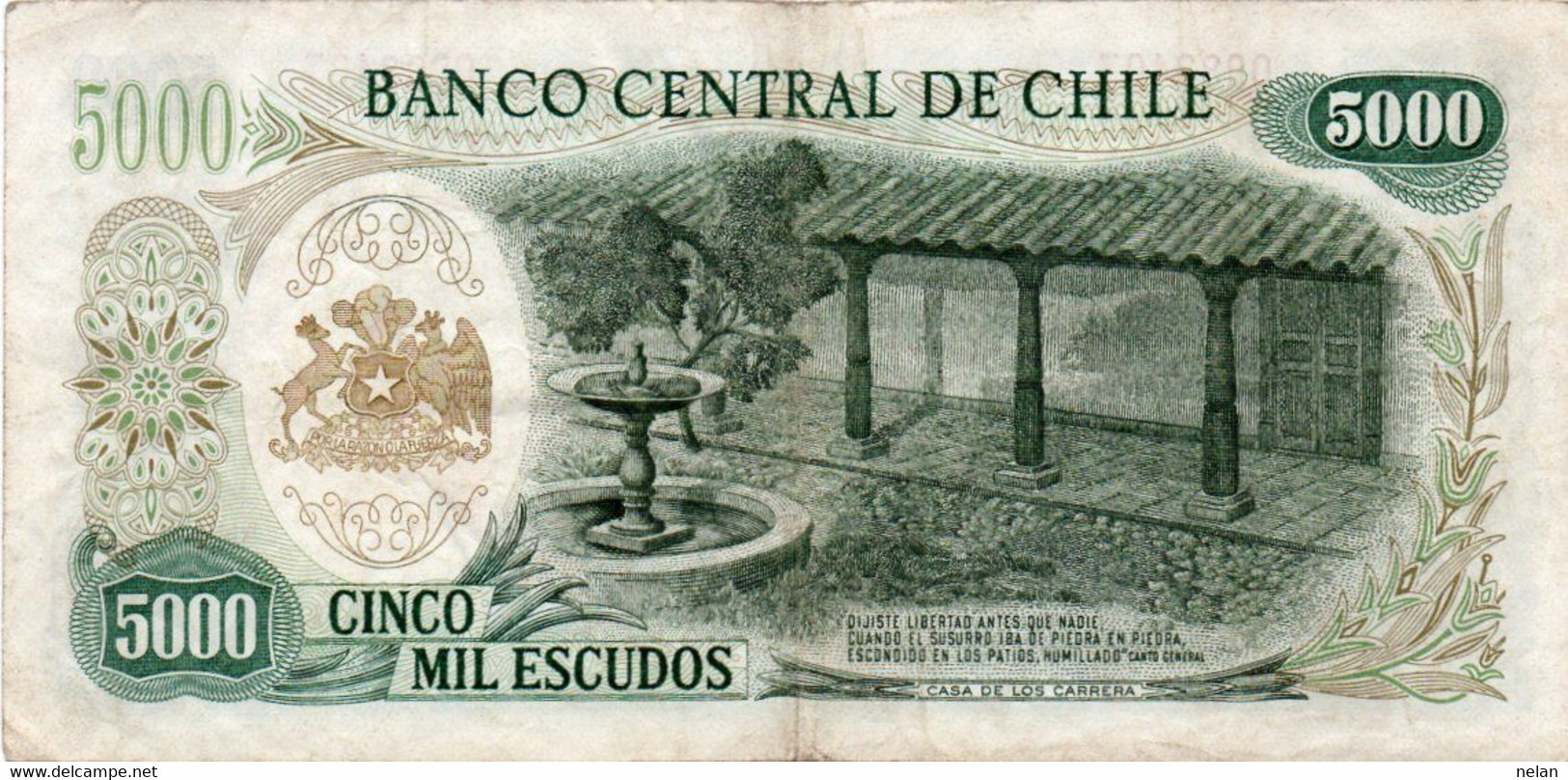 CHILE 5000 ESCUDO 1967 - World Paper Money P-147b.1 - Chile