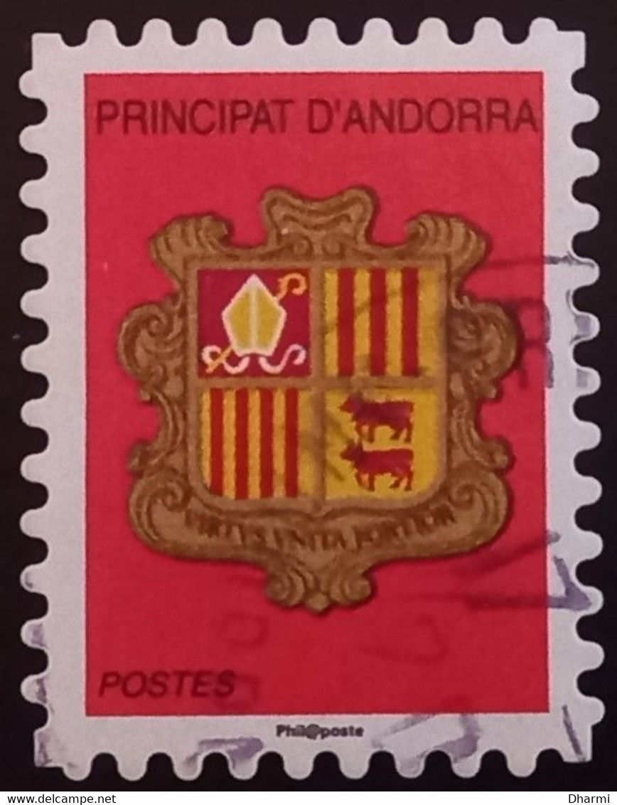 ANDORRE FR 2016 N°780 AUTO ADHESIF OBLITERE - BLASON - USED - Usados