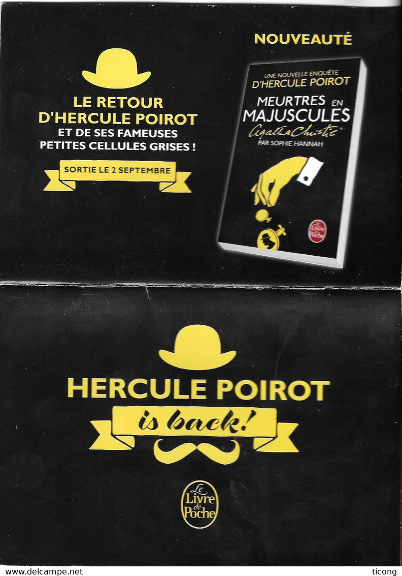 HERCULE POIROT IS BACK, CATALOGUE DE 36 PAGES LE LIVRE DE POCHE SORTI EN 2014 POUR MEURTRES EN MAJUSCULES, RESUME, DATE - Agatha Christie