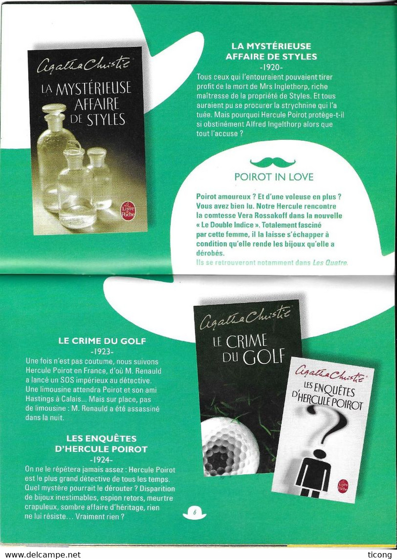 HERCULE POIROT IS BACK, CATALOGUE DE 36 PAGES LE LIVRE DE POCHE SORTI EN 2014 POUR MEURTRES EN MAJUSCULES, RESUME, DATE - Agatha Christie