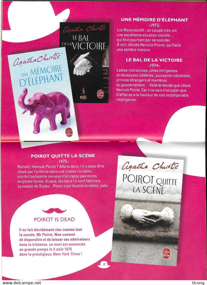 HERCULE POIROT IS BACK, CATALOGUE DE 36 PAGES LE LIVRE DE POCHE SORTI EN 2014 POUR MEURTRES EN MAJUSCULES, RESUME, DATE - Agatha Christie