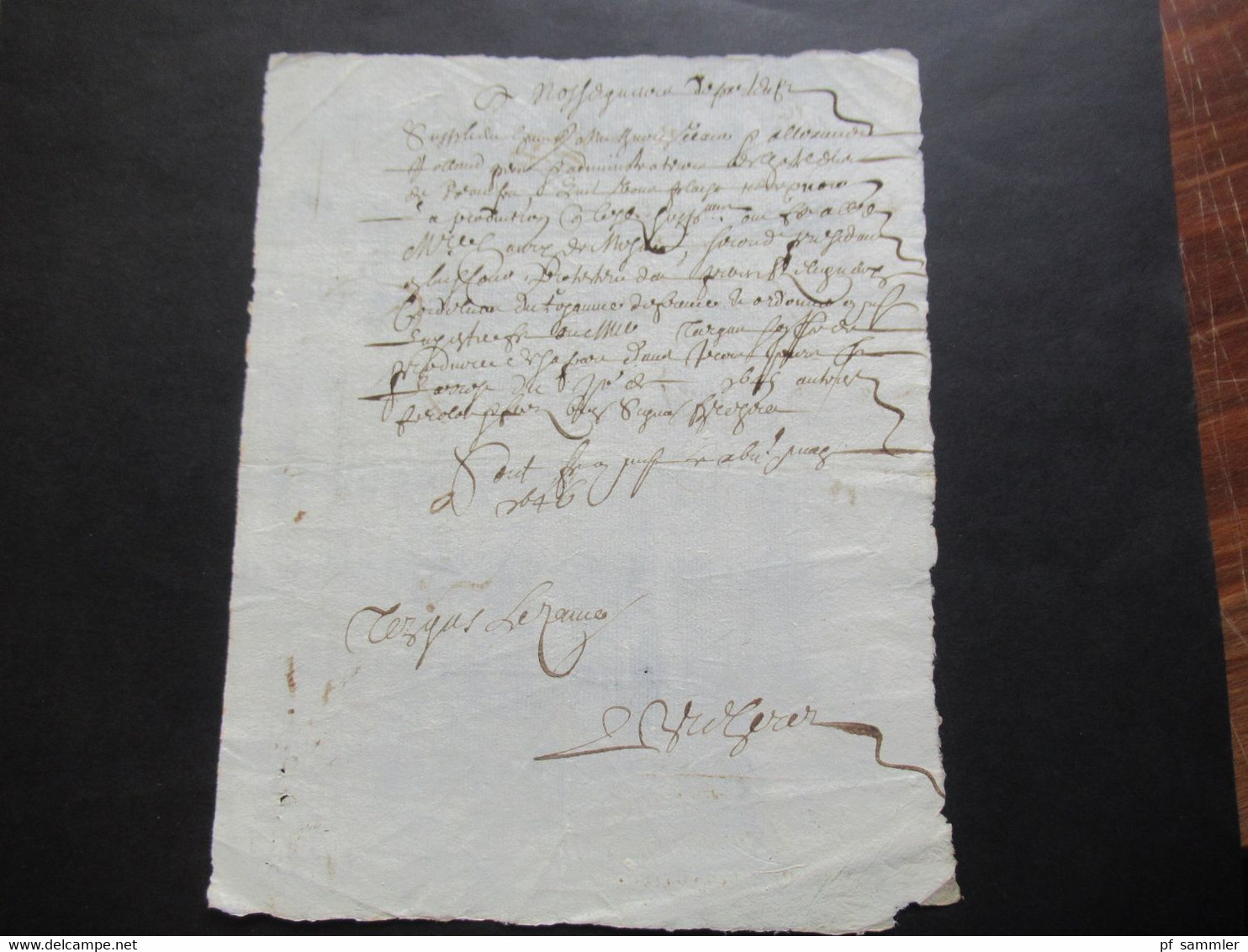 Frankreich 17. Jahrhundert 1645 Brief / Inhalt / Tolles Dokument Mit Mehreren / Verschiedenen Unterschriften - ....-1700: Precursores