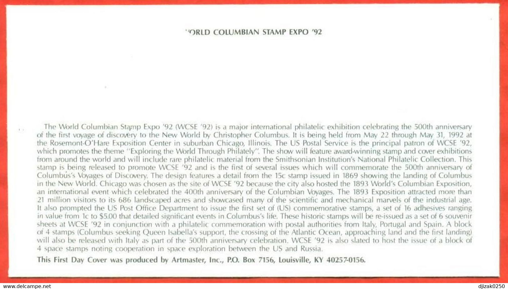 United States 1992. World Columbian Stamp Expo'92. - 1991-2000