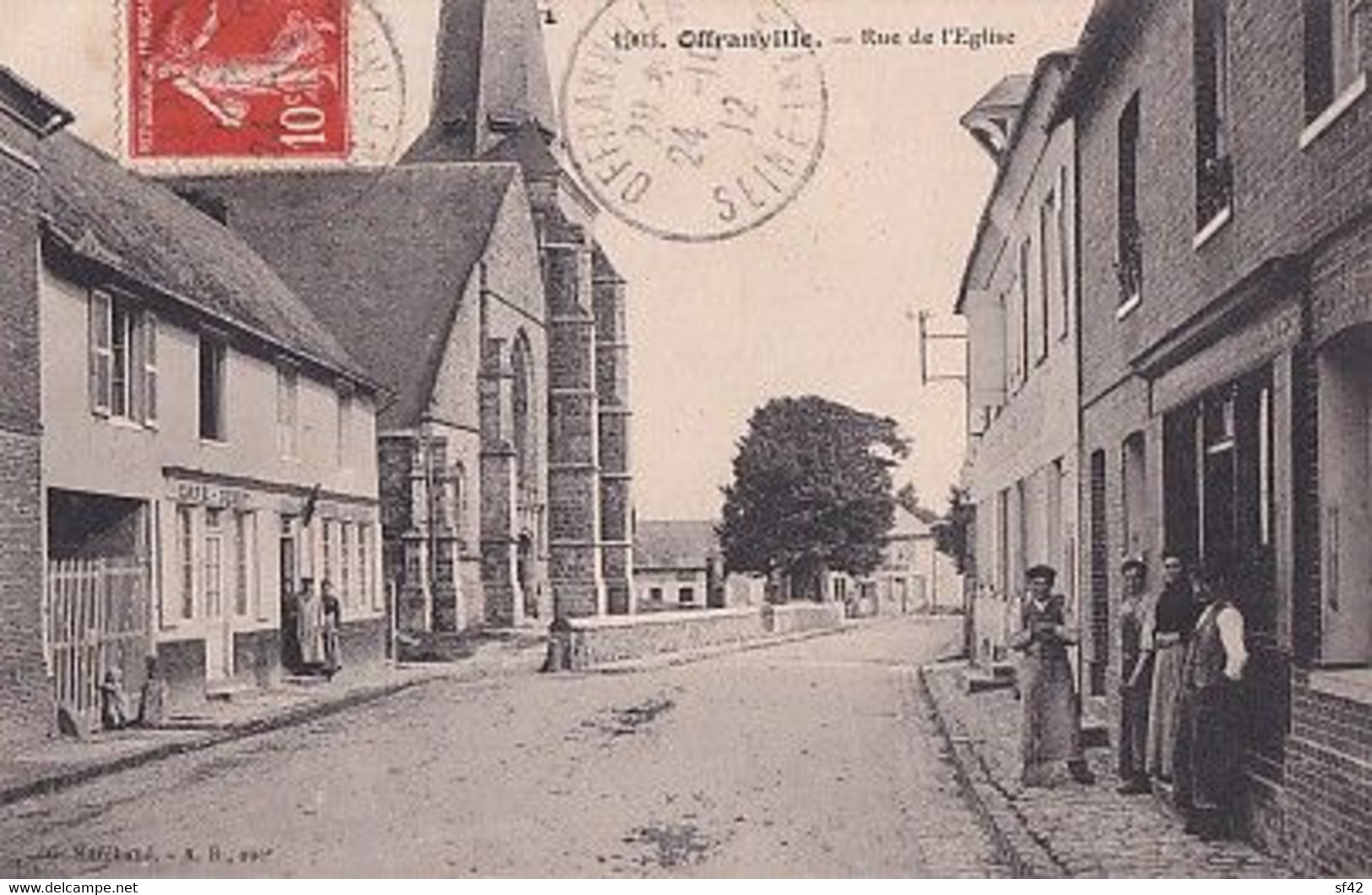 OFFRANVILLE                  LA RUE DE L EGLISE.  CORDONNERIE - Offranville