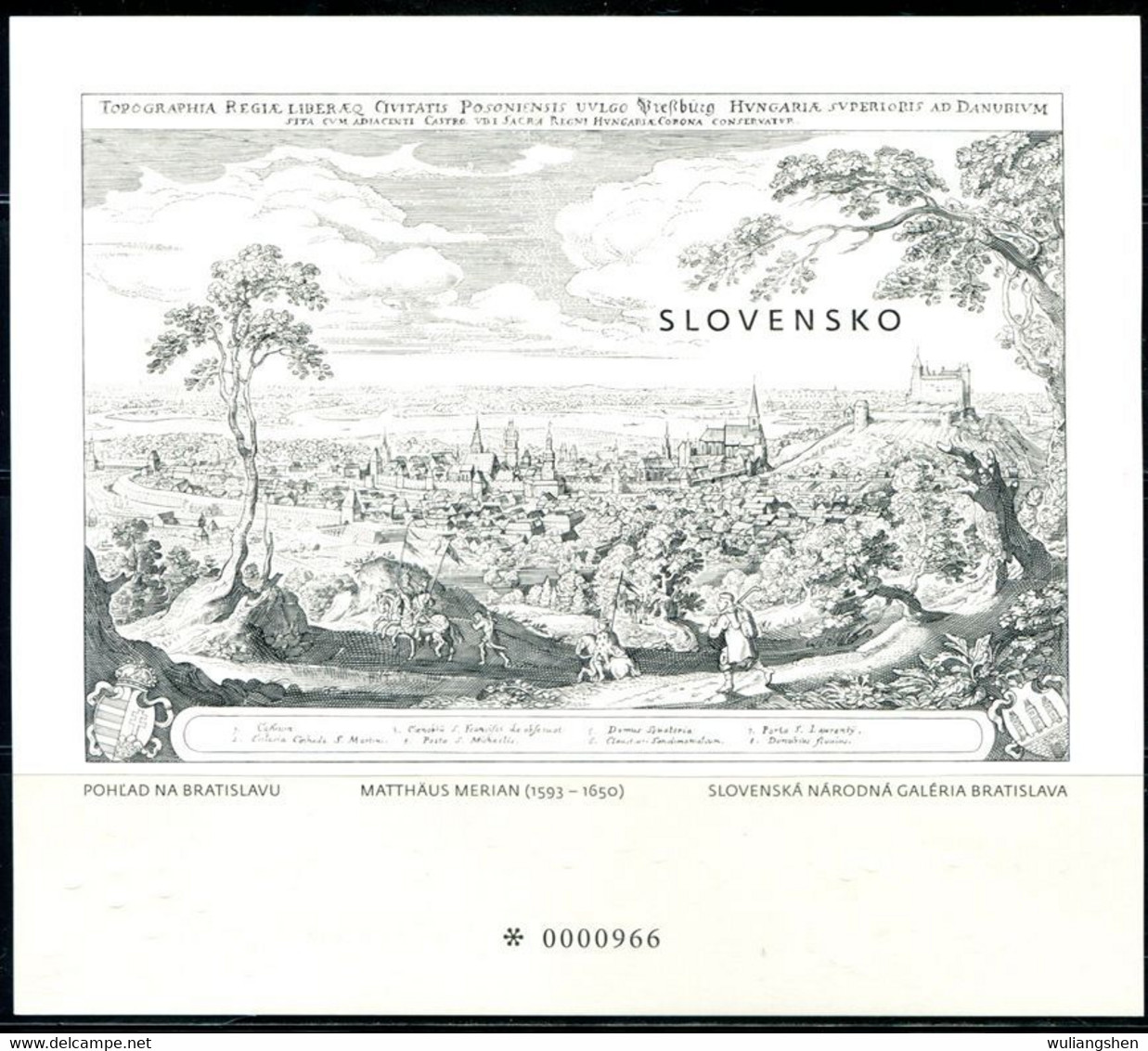 XH0501 Slovakia 2021 History Museum Collection Painting Old Town Viewing Engraving Proof MNH - Neufs