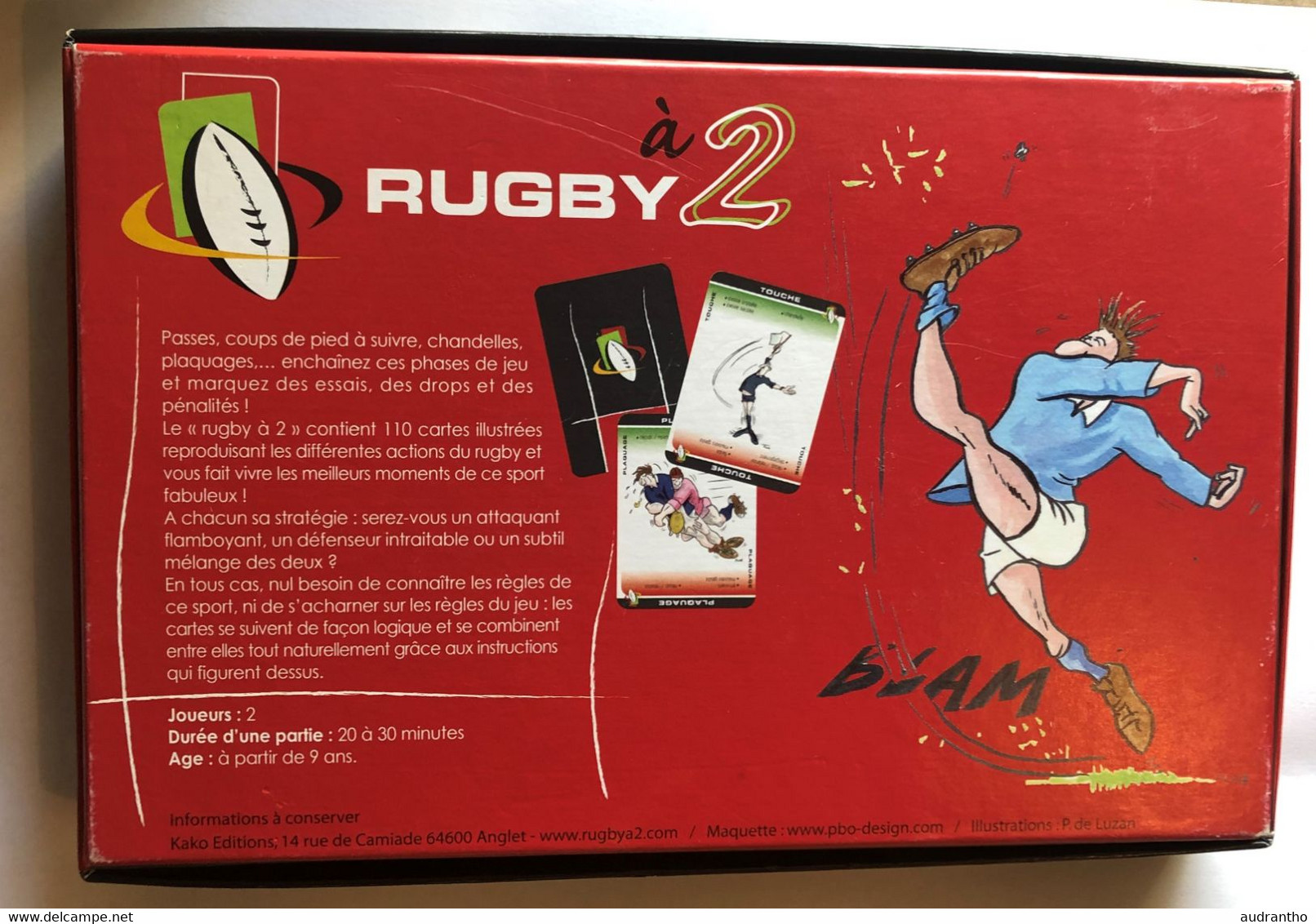 Jeu Du Rugby à 2 Avec 110 Cartes Illustrées Par P. De Luzan KAKO éditions - Rugby