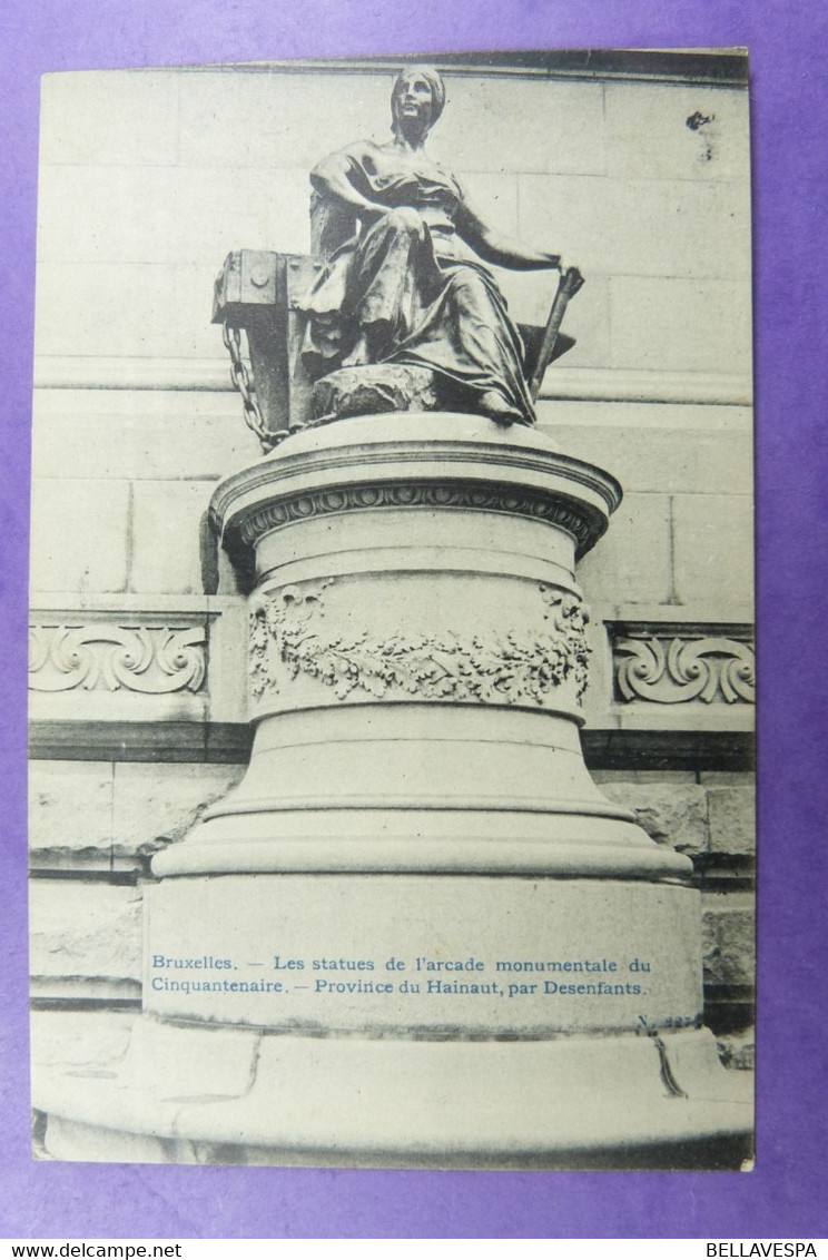 Bruxelles Brussel Statue  Cinquantenaire Prov  Hainaut Sculpteur Desenfants. - Sculpturen