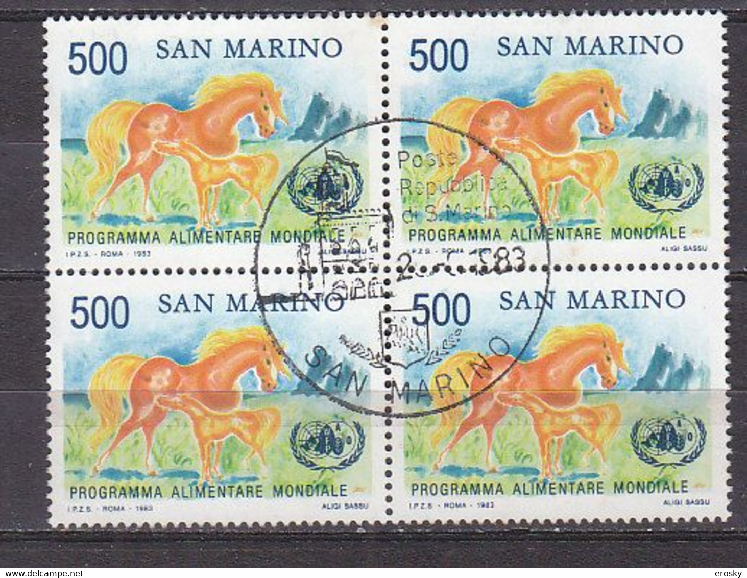 Y8898 - SAN MARINO Ss N°1128 - SAINT-MARIN Yv N°1083 Quartina Bloc - Used Stamps