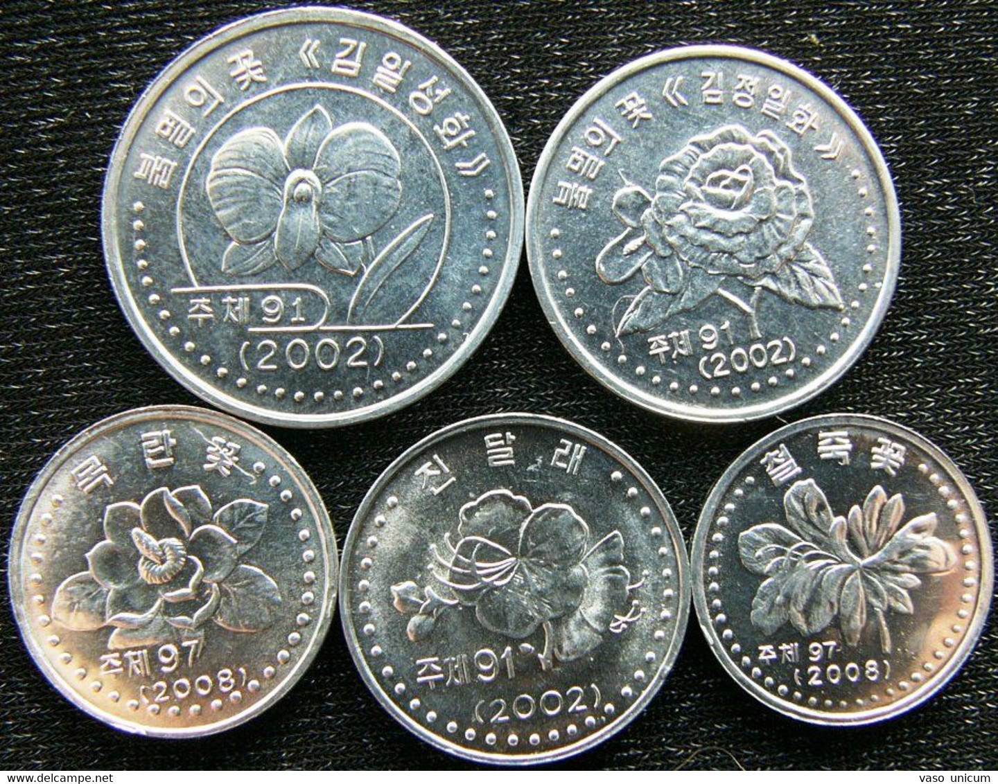 Korea North Set 1 5 10 50 CHON 1 WON 2002 - 2008 - Korea (Nord-)