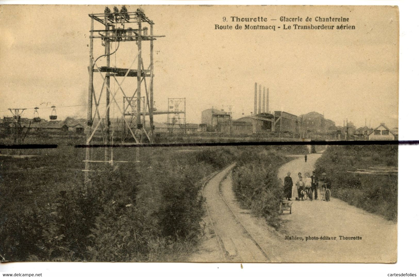 CPA. D60. Thourotte . Glacerie De Chantereine Route De Montmacq . Le Transbordeur Aérien - Thourotte