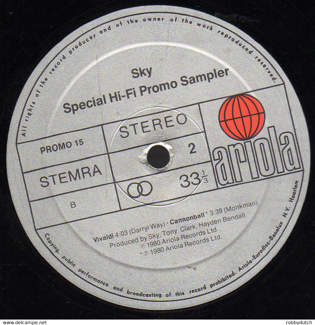 * 12" EP *  SKY - SPECIAL HI-FI PROMO SAMPLER (Holland 1980) - 45 T - Maxi-Single