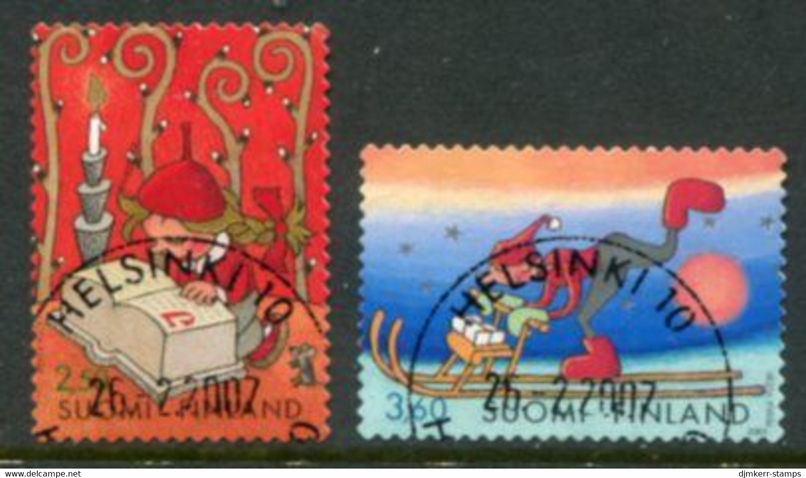 FINLAND 2001 Christmas Used.  Michel  1588-89 - Used Stamps