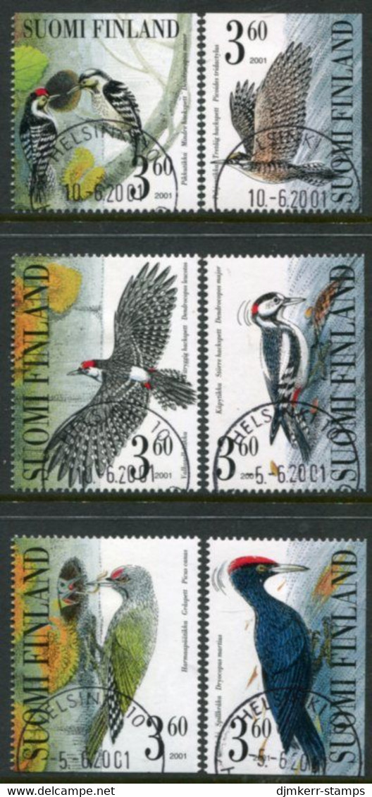 FINLAND 2001 Woodpeckers Singles Ex Block Used.  Michel  1568-73 - Gebruikt