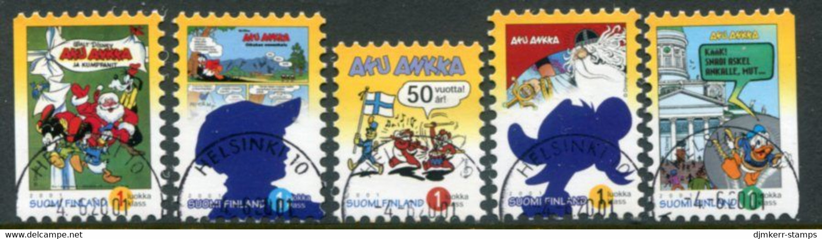 FINLAND 2001 Donald Duck Comics Singles Ex Block Used.  Michel  1555-59 - Oblitérés