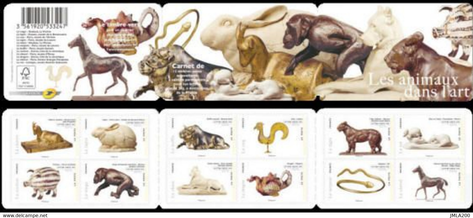 FRANCE 2013   BC 775 Carnet 12 TIMBRES "Les Animaux Dans L'art".   Neuf Non Plié. - Commemorrativi