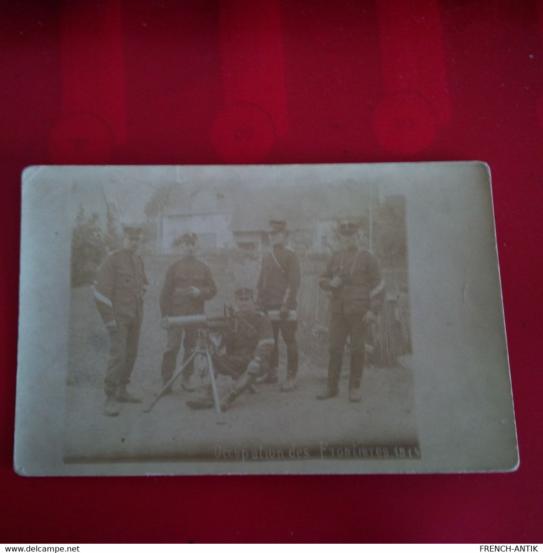 CARTE PHOTO OCCUPATION DES FRONTIERES 1914 MITRAILLEUSE - Police - Gendarmerie