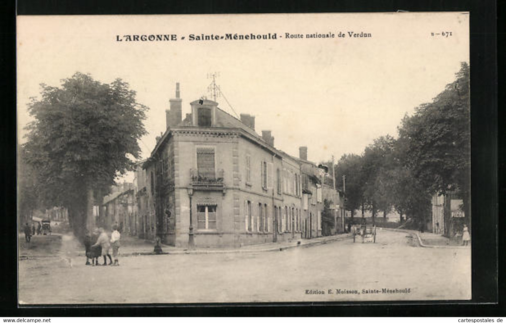 CPA Sainte-Ménehould, Route Nationale De Verdun - Andere & Zonder Classificatie