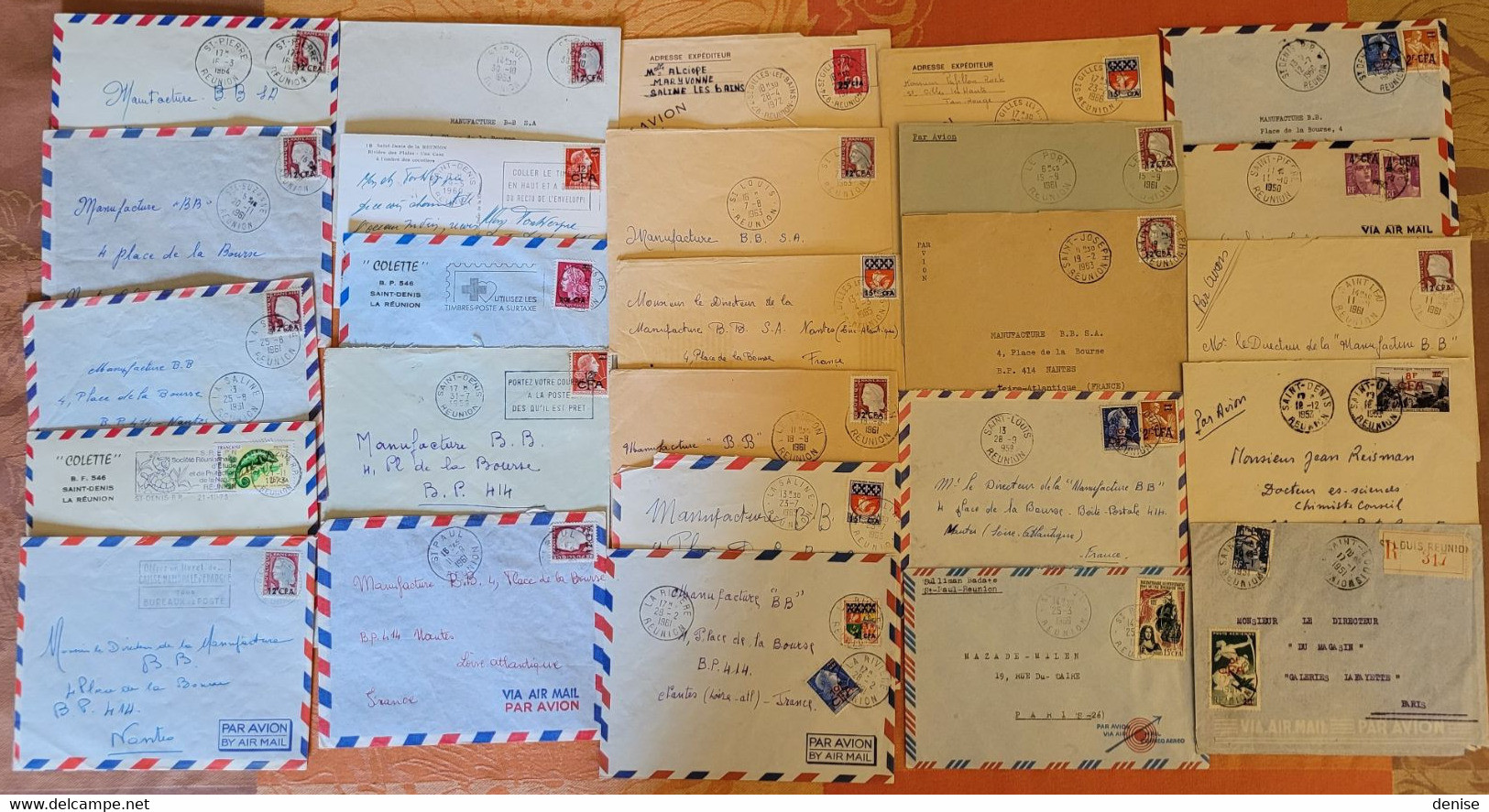 REUNION - CFA - Lot De 66 Lettres Et Cartes - DEPART 1 EURO - Covers & Documents