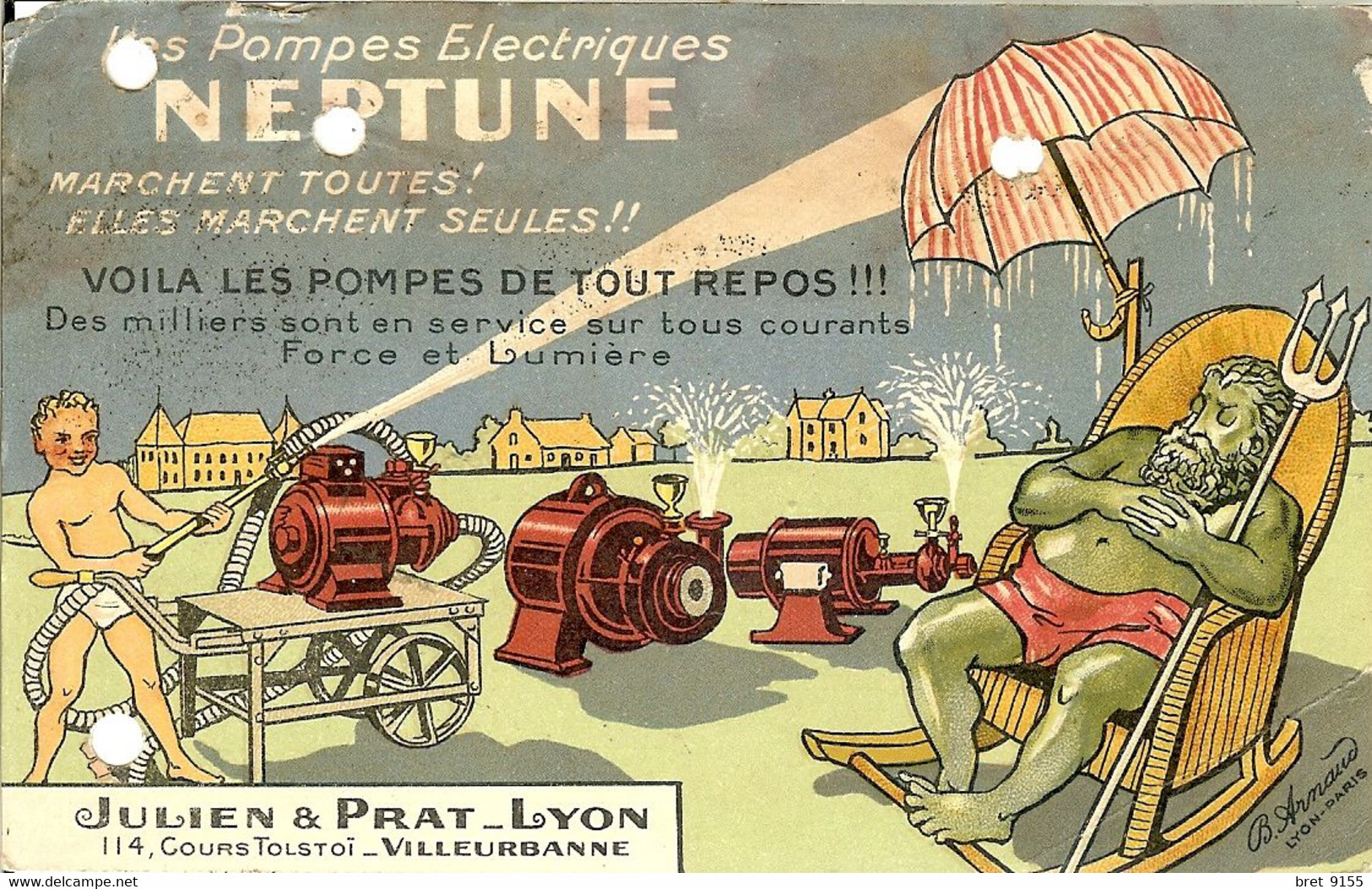 69 VILLEURBANNE JULIEN ET PRAT LYON POMPES ELECTRIQUES NEPTUNE FORCE ET LUMIERE COMMANDE A BLOT GALLAND A TOURNUS - Villeurbanne