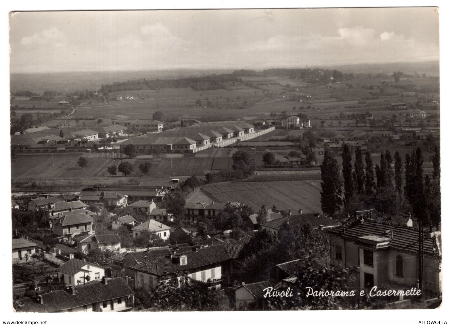 16532 "RIVOLI-PANORAMA E CASERMETTE"-VERA FOTO-CART. POST. SPED.1957 - Rivoli