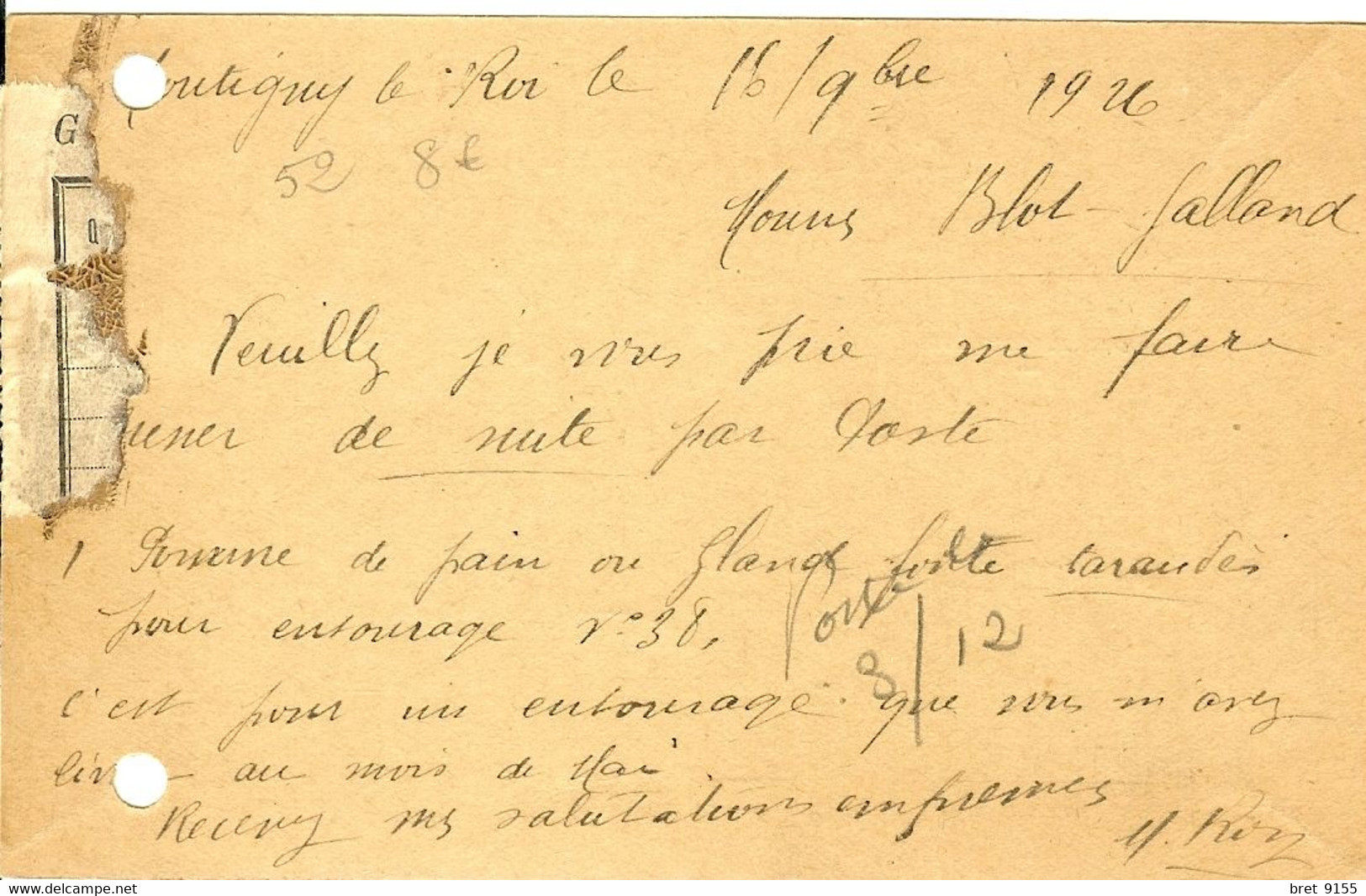 52 MONTIGNY LE ROI QUINCAILLERIE MARCEL ROY CORRESPONDANCE A BLOT GALLAND A TOURNUS - Montigny Le Roi