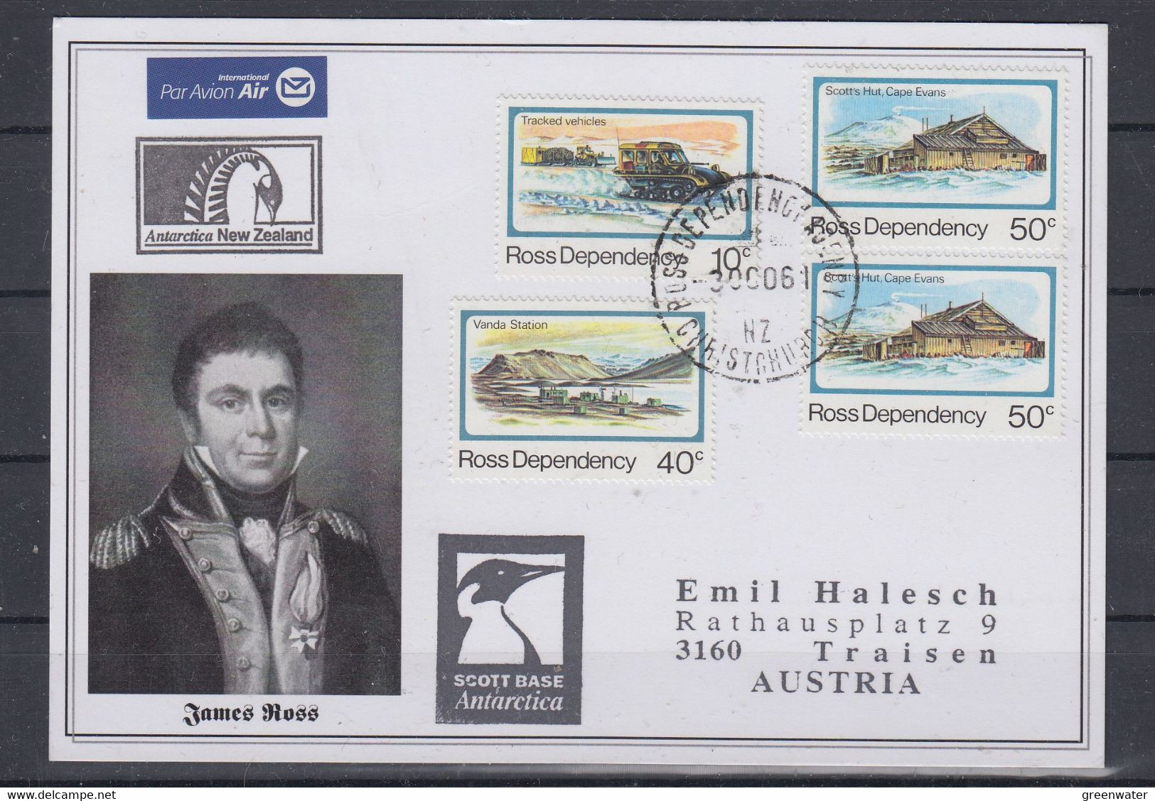 Ross Dependency 1961 (??) James Ross Commemorative Card (57728) - Brieven En Documenten