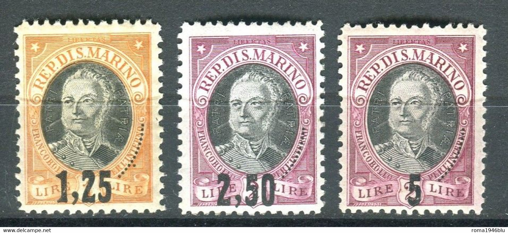 SAN MARINO 1927 ONOFRI SOP.TI ** MNH CENTRATO - Unused Stamps