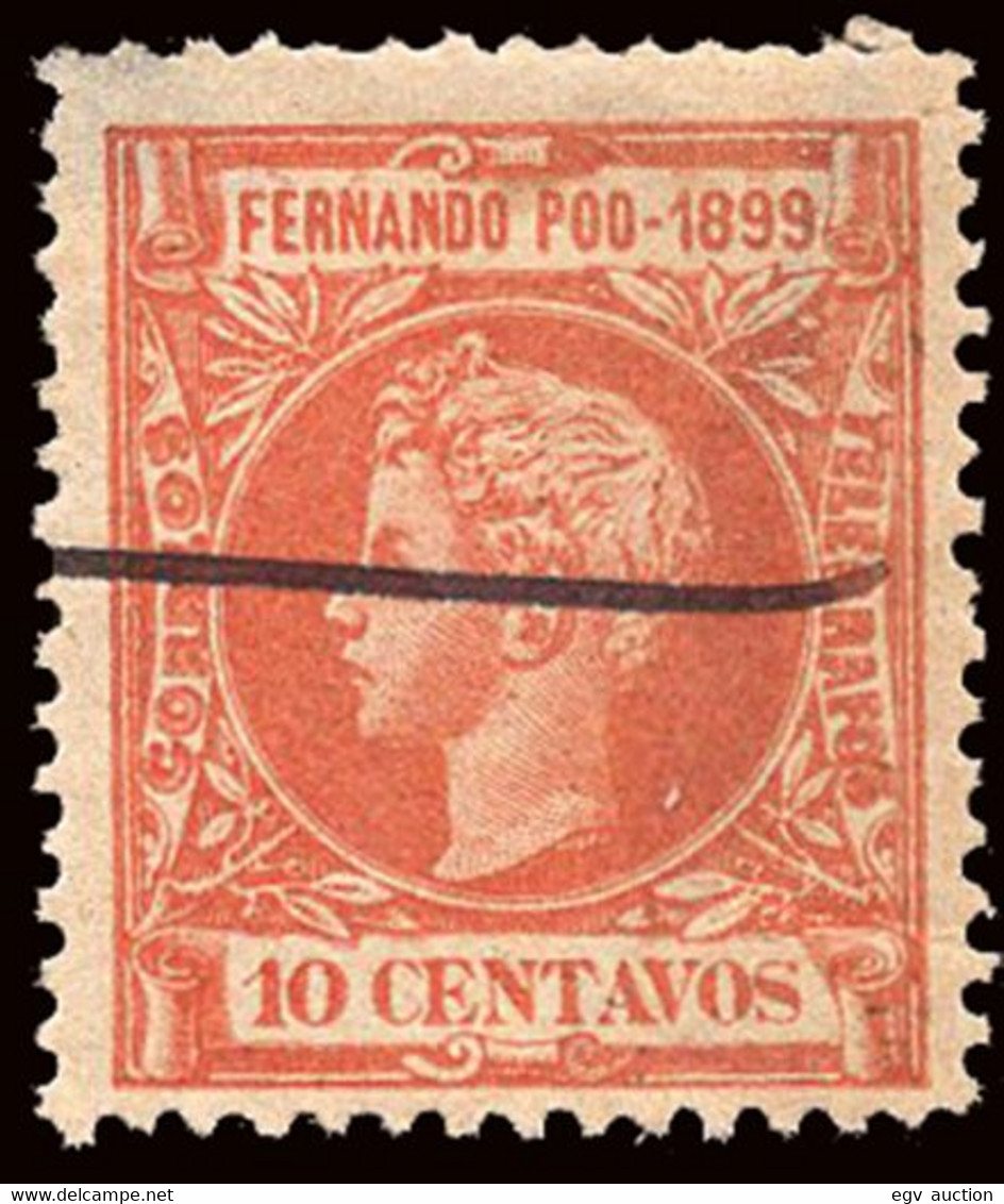 Fernando Poo - Edi * 62M - 1899 - 10 Centavos Bermellón - Muestra - Raya De Tinta - Fernando Po