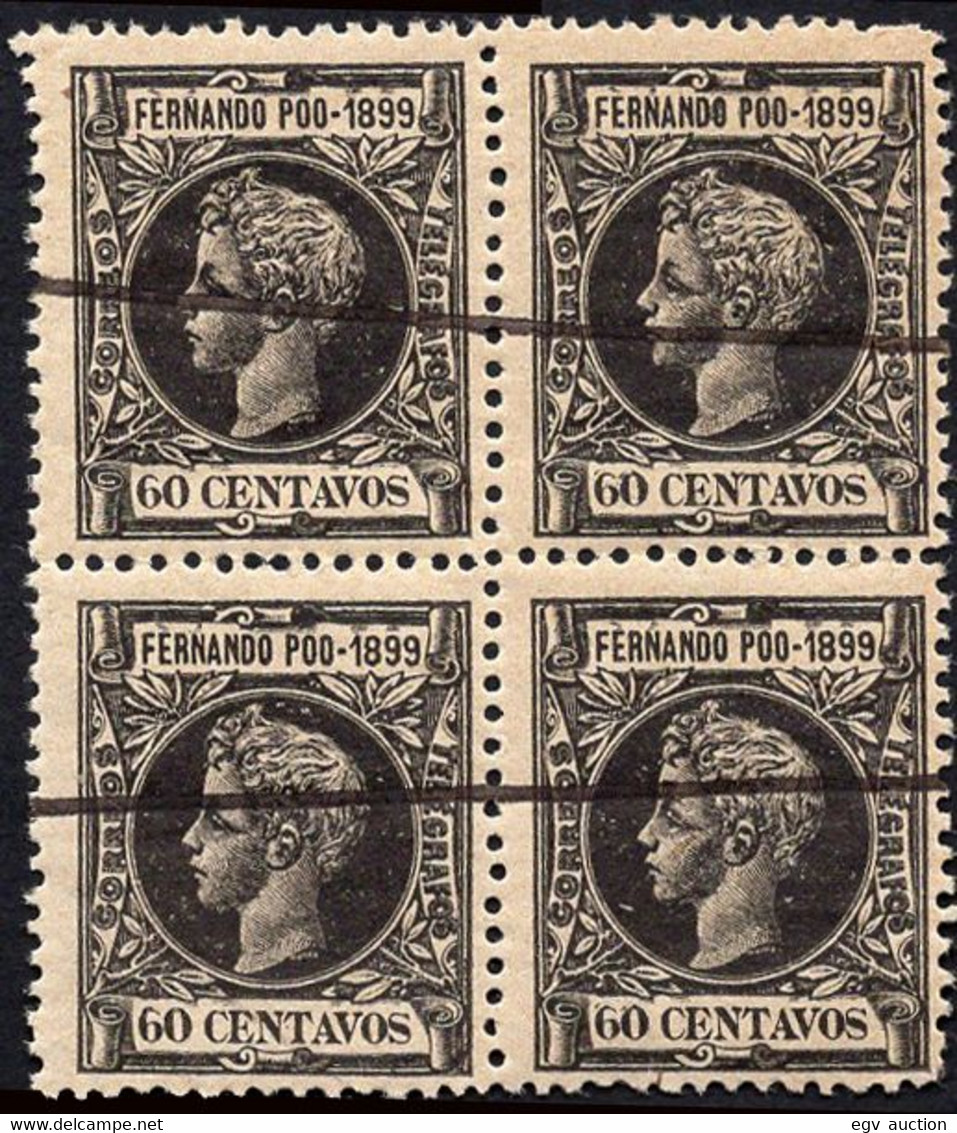 Fernando Poo - Edi * 66 Bl. 4 - 1899 - 60 Centavos - Procedente Hoja Muestra - Inutilizado Con Raya A Pluma - Fernando Po