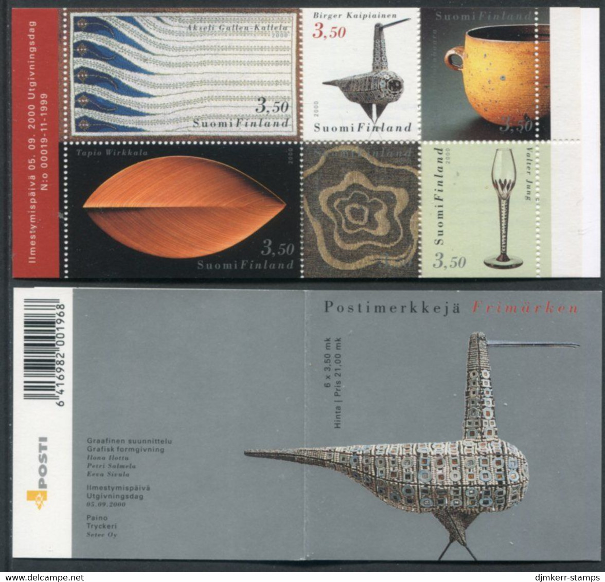FINLAND 2000 Industrial Design Booklet MNH / **  Michel  1536-41 - Unused Stamps
